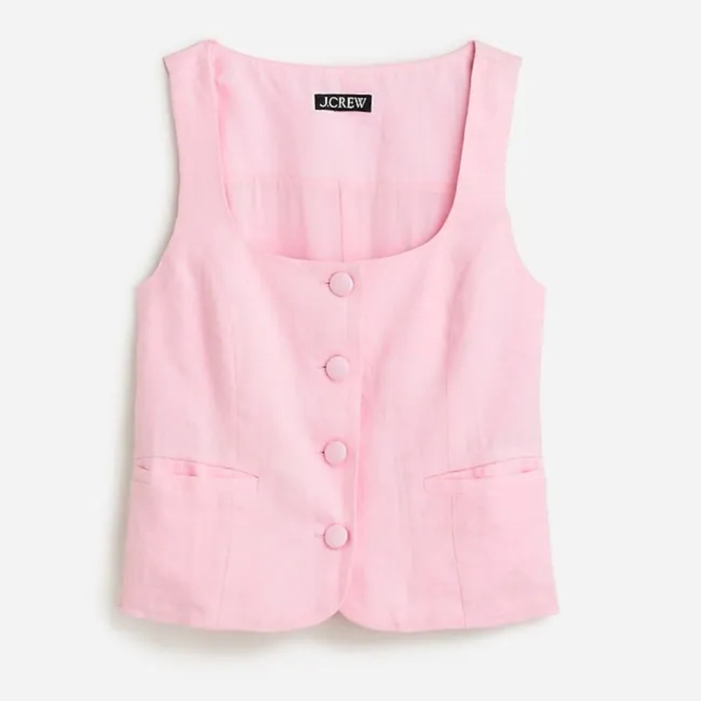 NWOT J Crew Scoopneck linen-blend vest